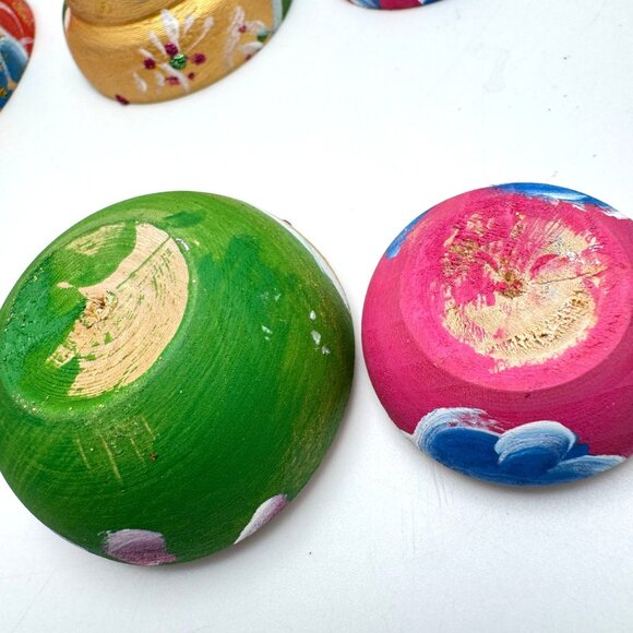 Hand-Painted Russian Matryoshka 4-Piece Wood Nesting Dolls Set Floral Design - Picture 13 of 15